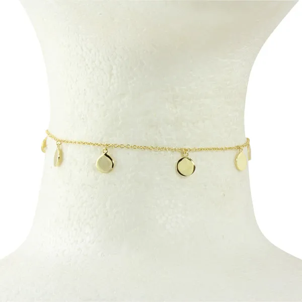 HANGING DISC CHOKER NECKLACE