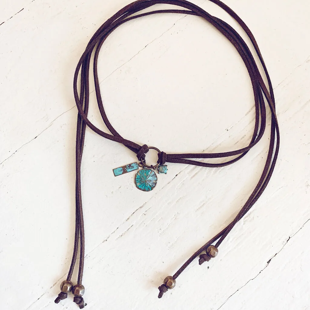 high tide // sand dollar and sea turtle choker necklace / wrap bracelet