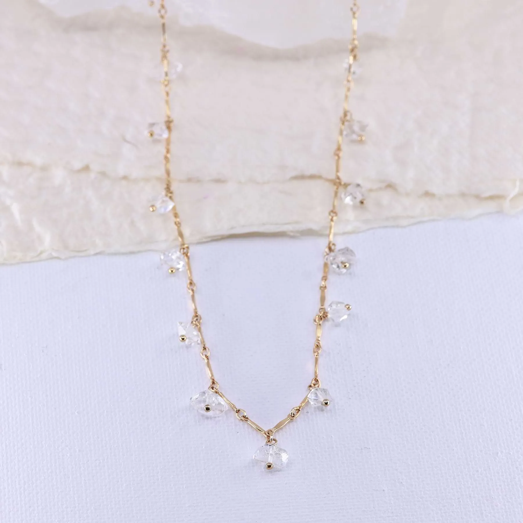 Hudson - Herkimer Diamond Gold Layering Necklace