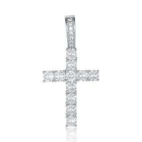 Iced Out Cross Pendant - Silver