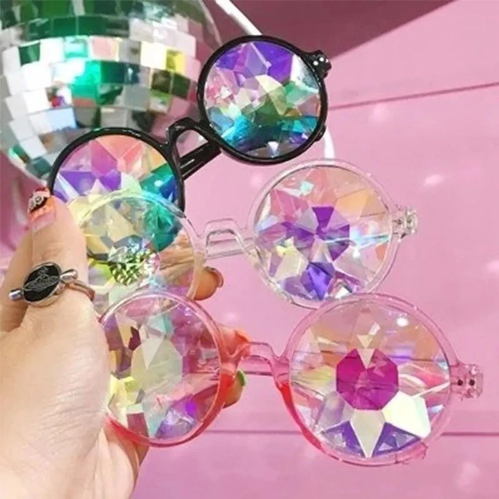 Kaleidoscope Sunglasses Choose Baby Pink Clear Or Black Frames Psychedelic Trippy Vision Groovy For Concerts And Festivals