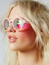 Kaleidoscope Sunglasses Choose Baby Pink Clear Or Black Frames Psychedelic Trippy Vision Groovy For Concerts And Festivals