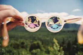 Kaleidoscope Sunglasses Choose Baby Pink Clear Or Black Frames Psychedelic Trippy Vision Groovy For Concerts And Festivals