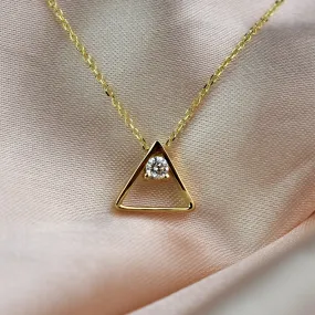 Lab Created Diamond Triangle Necklace