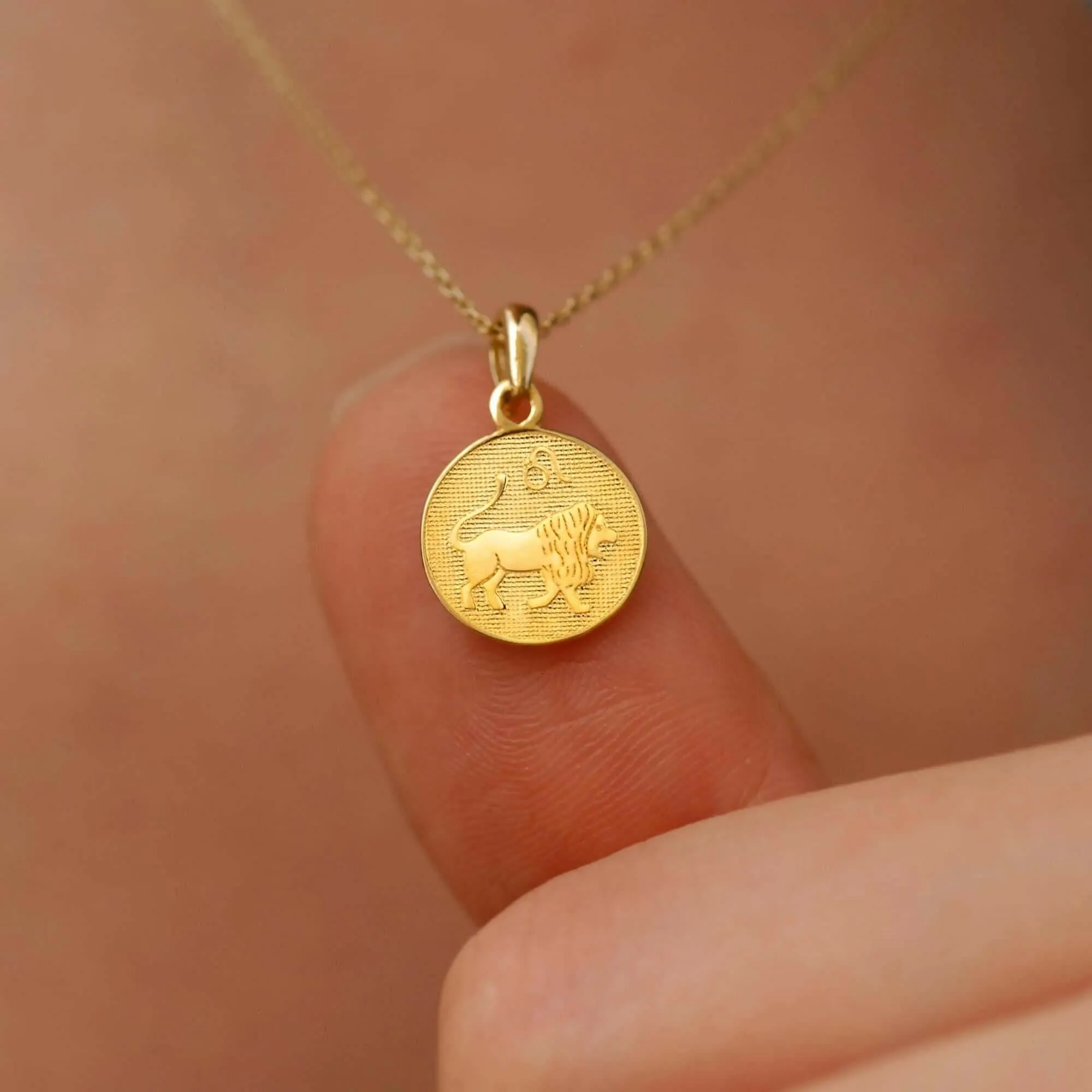 Leo Zodiac Necklace | 14K Solid Gold