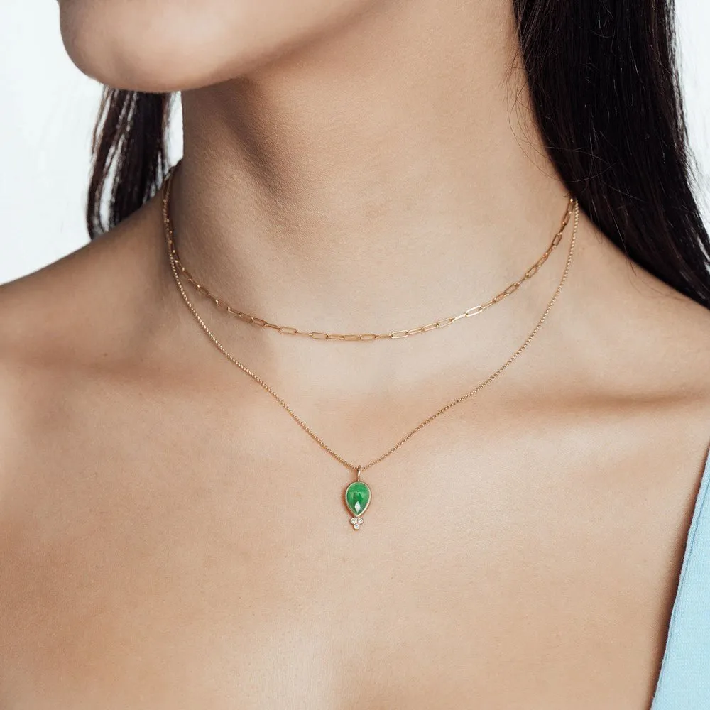 Lilly Emerald 18k Yellow Gold Necklace