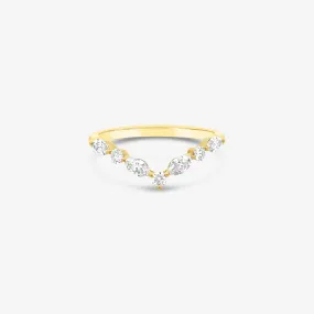 Marquise & Round Diamond V Ring