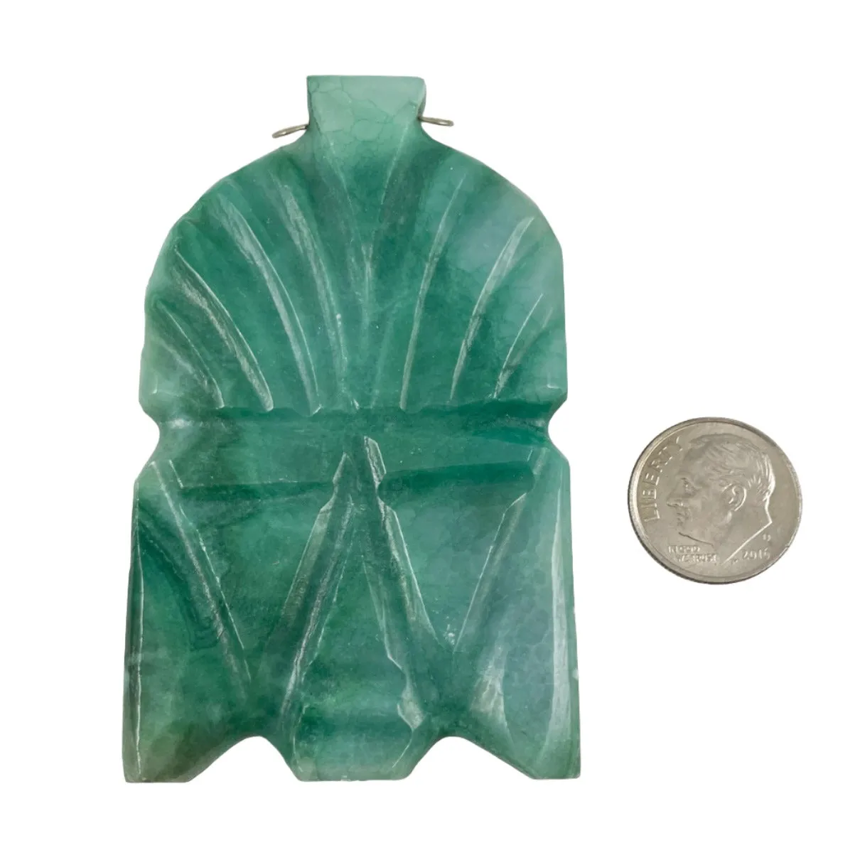 Mexican Green Chrysoprase Mask Pendant