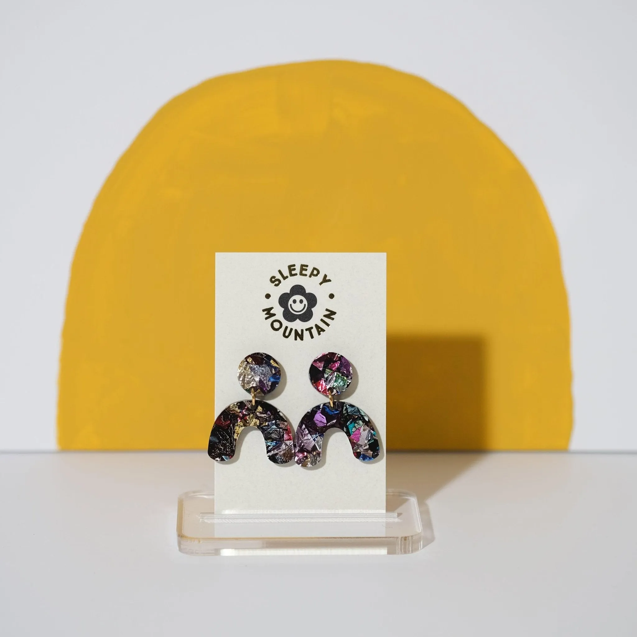 Mini Kaleidoscope Arch Dangle Earrings