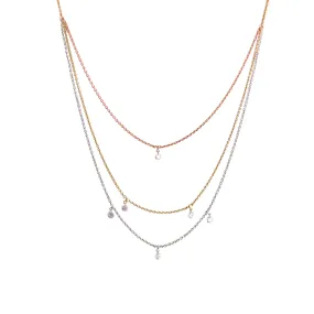 Multi Gold & Drilled Diamond Necklace