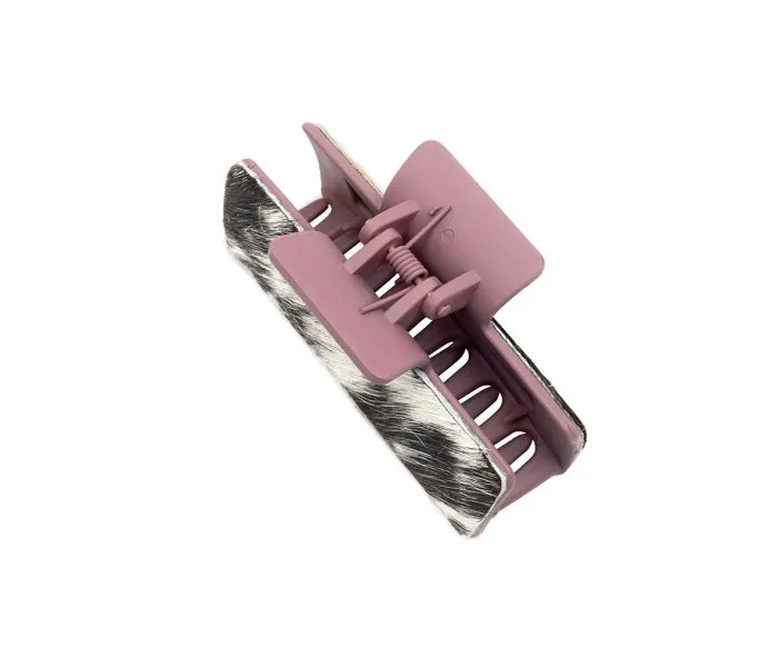 Myra Bags Leather Hair Comb Clips: Secure, Stylish, and Comfortable - Dusty Rose and Cow