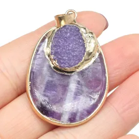 Natural Stone Amethyst Pendant Drop Shaped