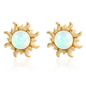 Opal Sun Studs Earrings