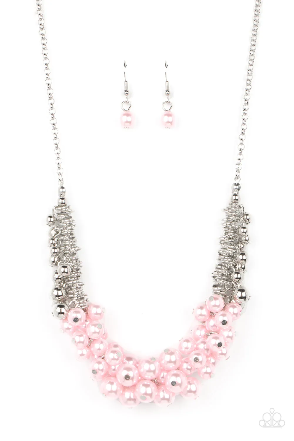 Paparazzi Bonus Points Pink Pearls Short Necklace