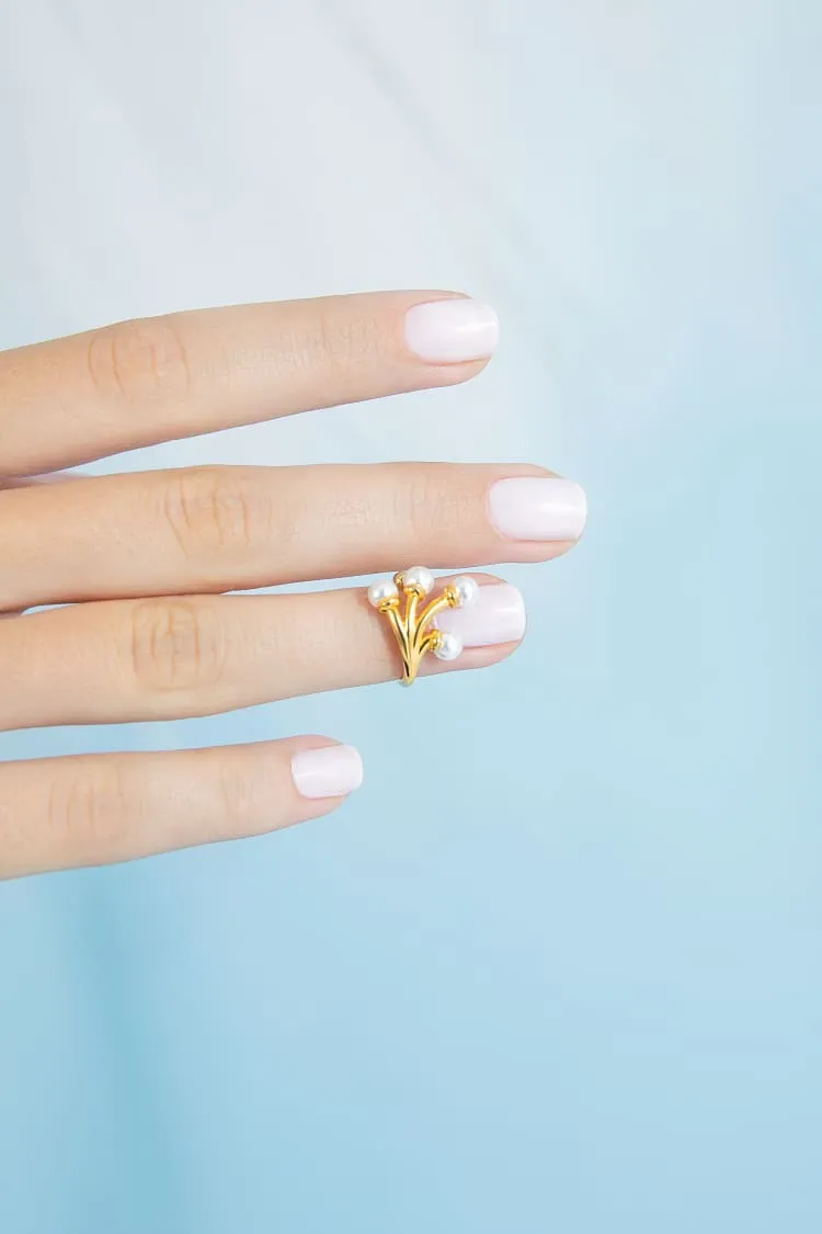 pearls nail ring