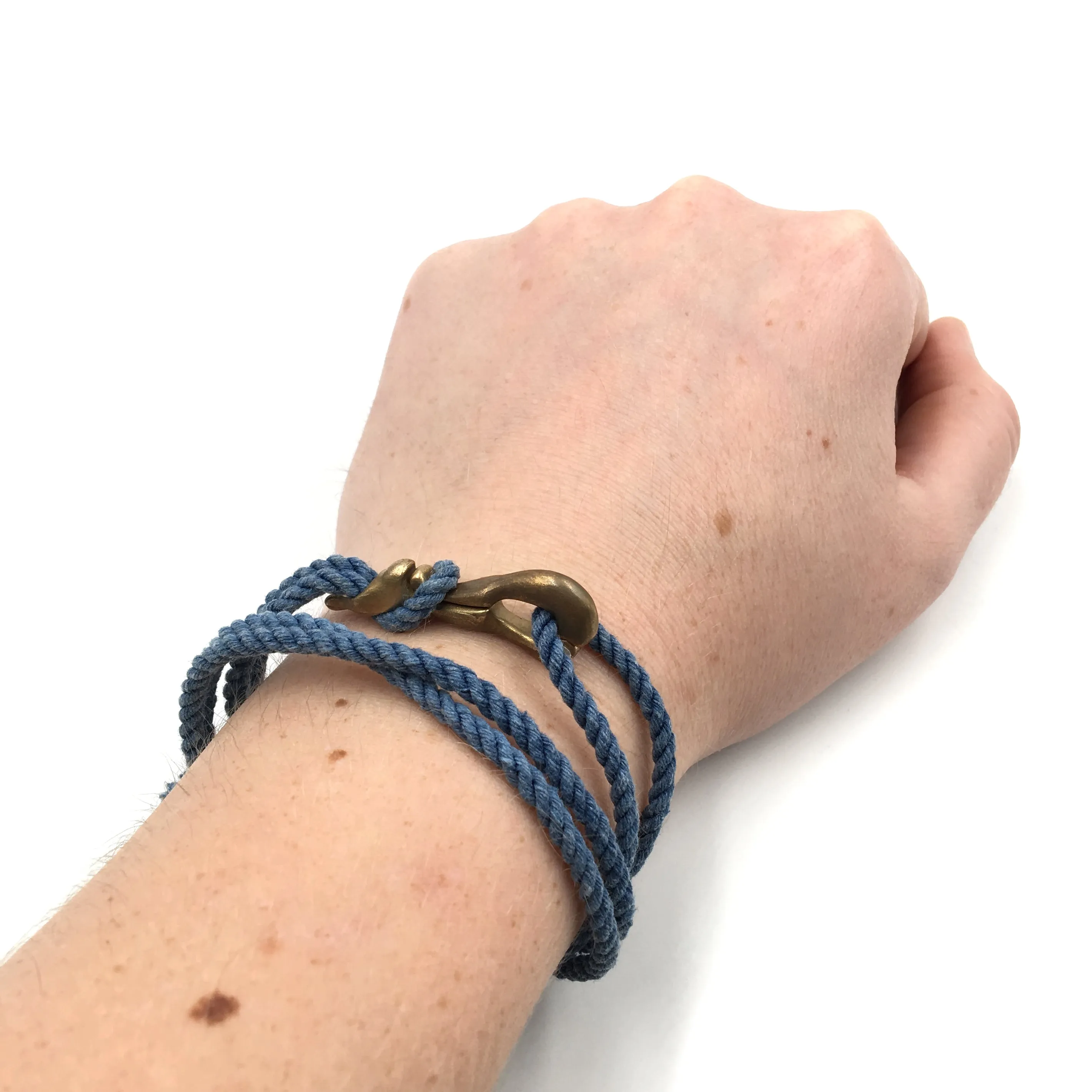 Pelican Clip Bracelet/Necklace, Brass, Indigo