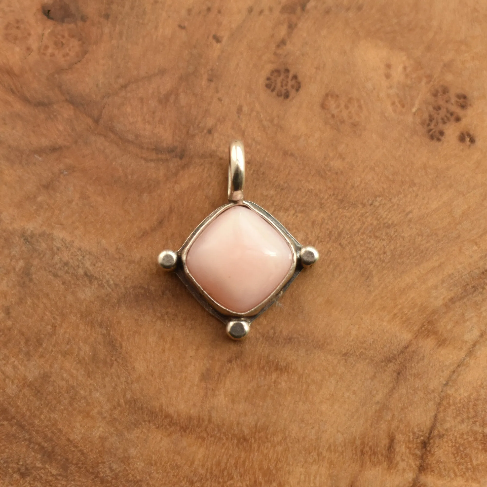 Pink Opal Little Charm Pendant - Pink Opal Pendant - Silversmith - Pink Opal Necklace