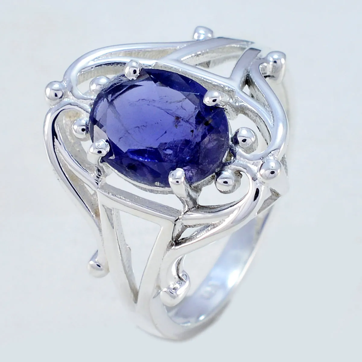 Pleasing Gemstone Iolite 925 Sterling Silver Rings Ledies Jewelry