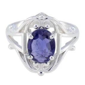 Pleasing Gemstone Iolite 925 Sterling Silver Rings Ledies Jewelry