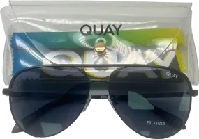 Quay Black Polarized High Key Mini Sunglasses in Case