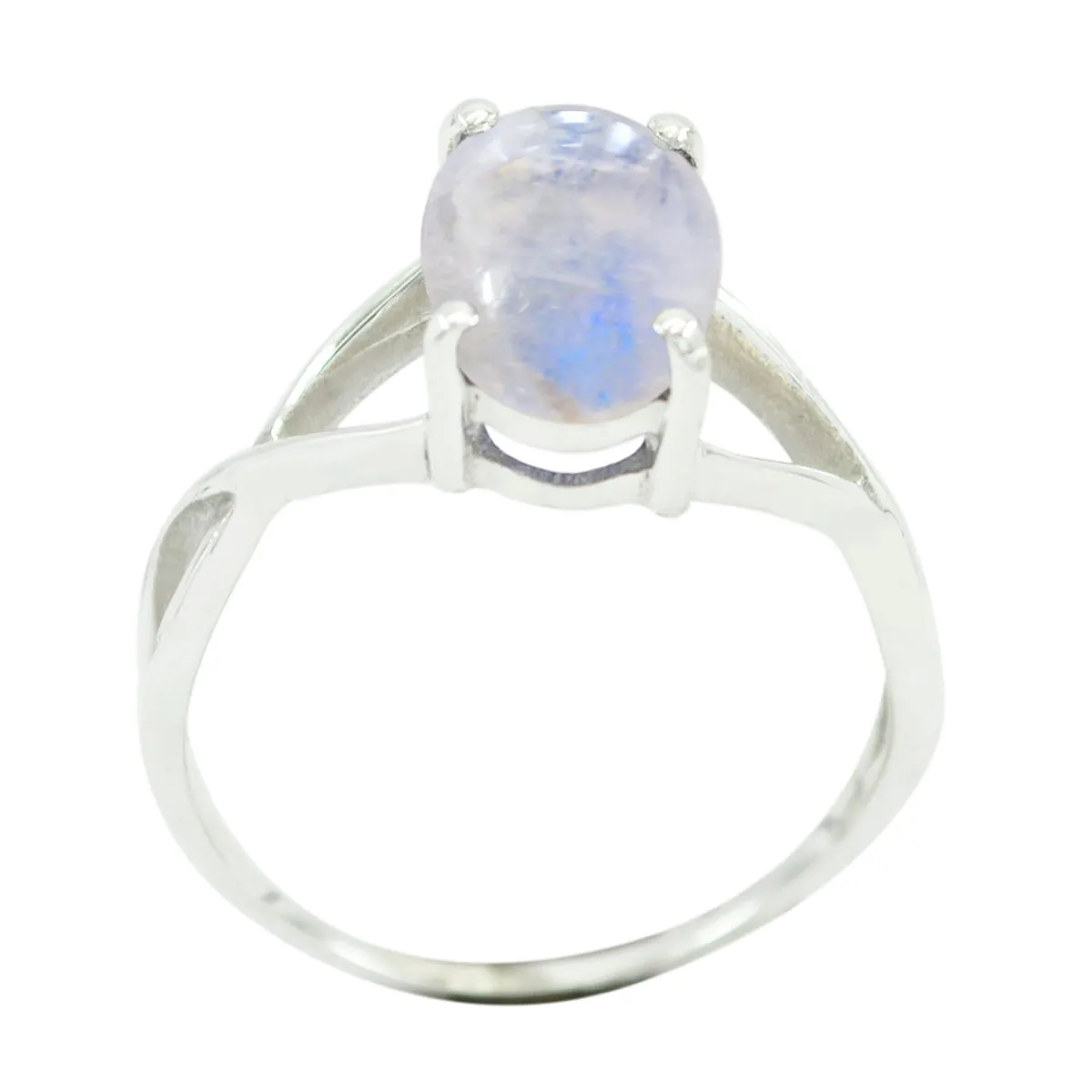 Reals Gemstone Rainbow Moonstone Solid Silver Ring Girls Jewelry