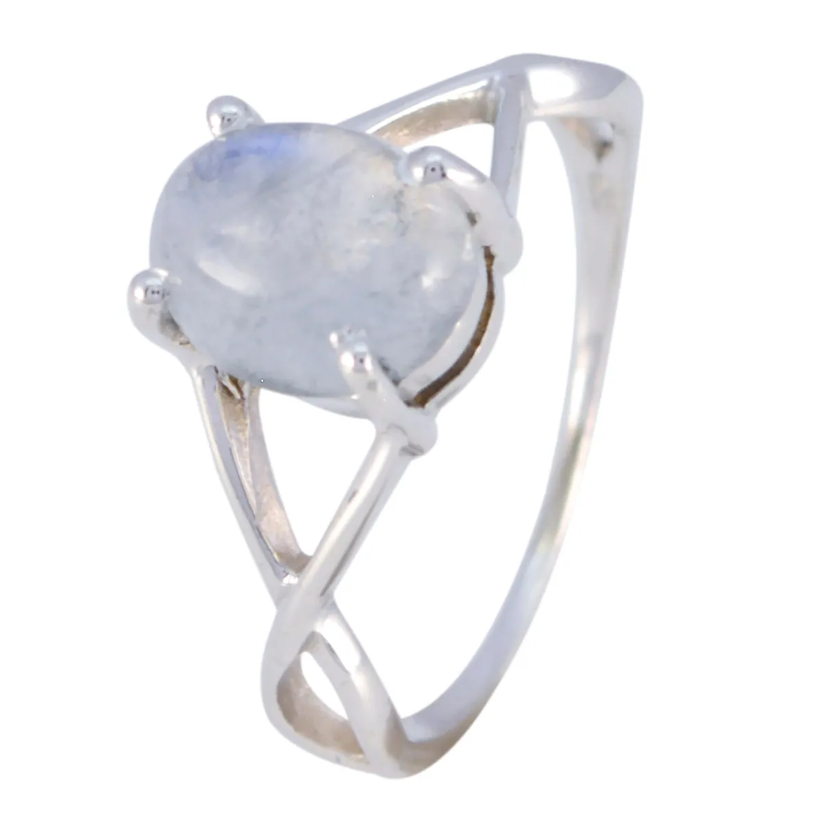 Reals Gemstone Rainbow Moonstone Solid Silver Ring Girls Jewelry