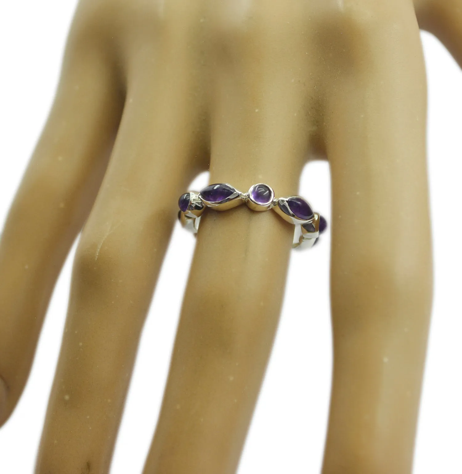 Riyo Enticing Gemstones Amethyst 925 Sterling Silver Rings Christmas