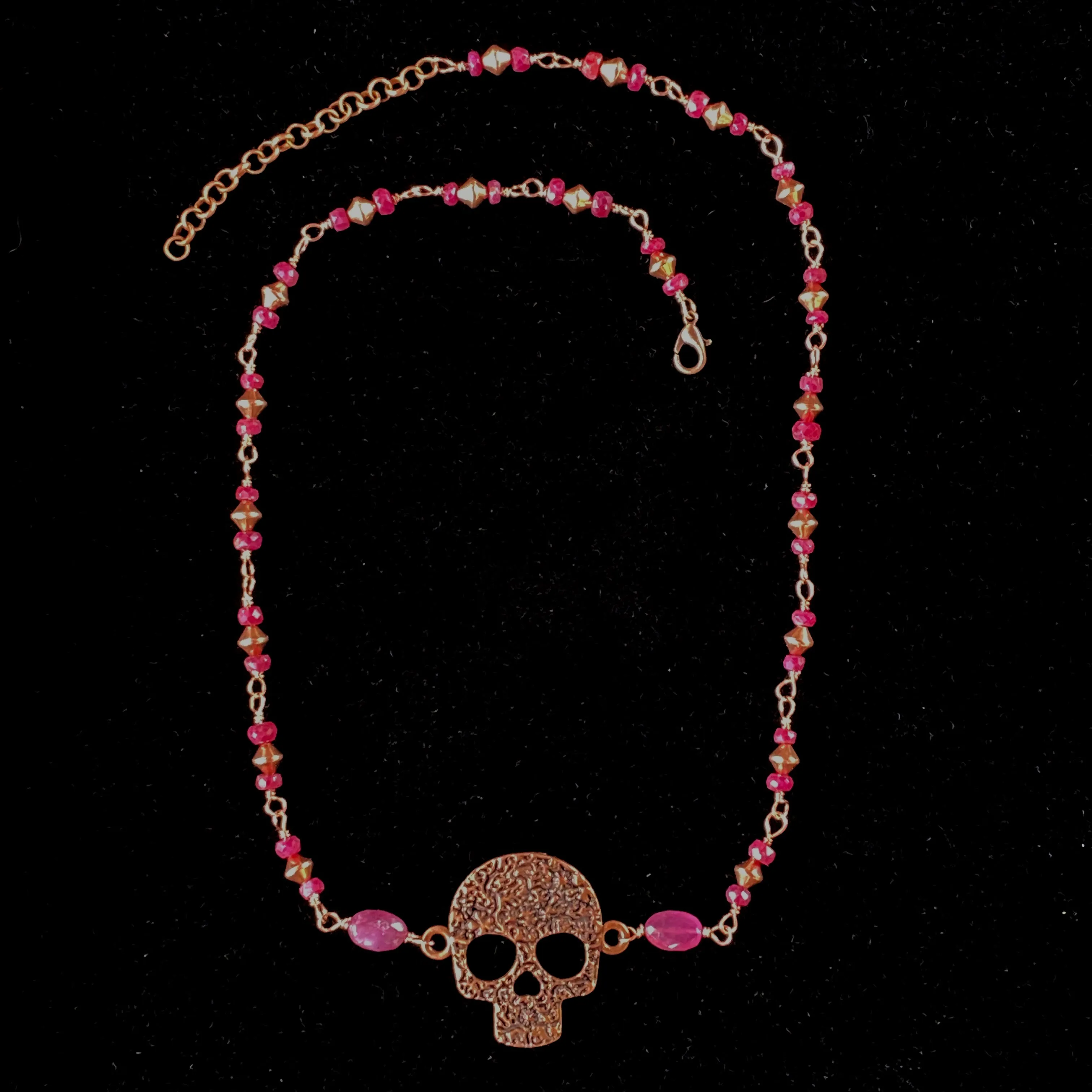 Ruby and Skull Necklace