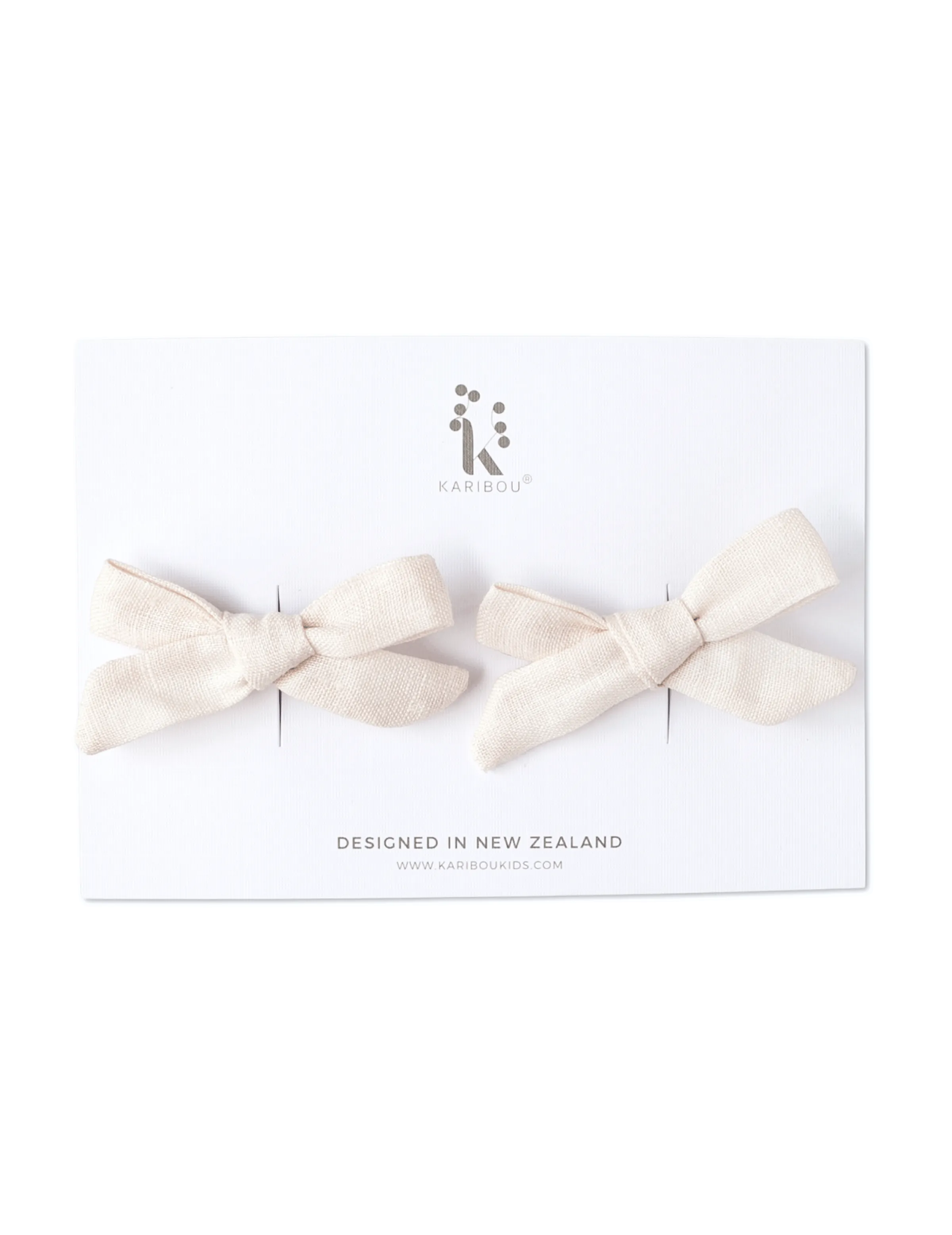 School Girl Linen Bow - Cream