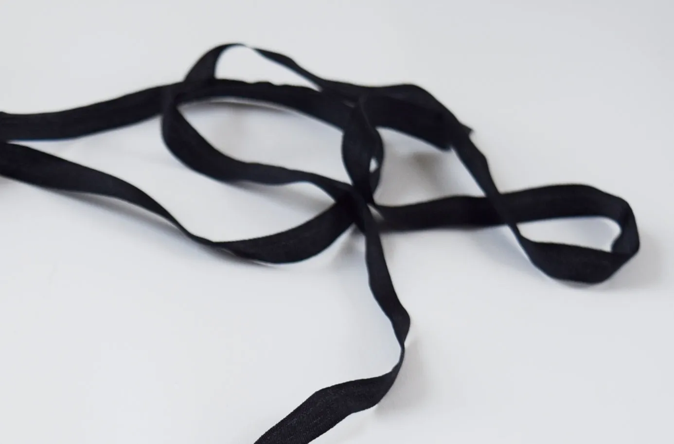 Silk Ribbon - Black - 1/4 wide - Two Yards