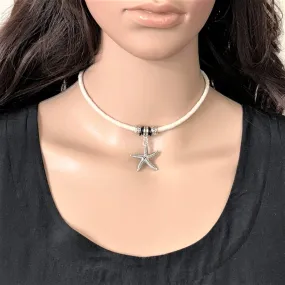 Silver Starfish Choker Necklace