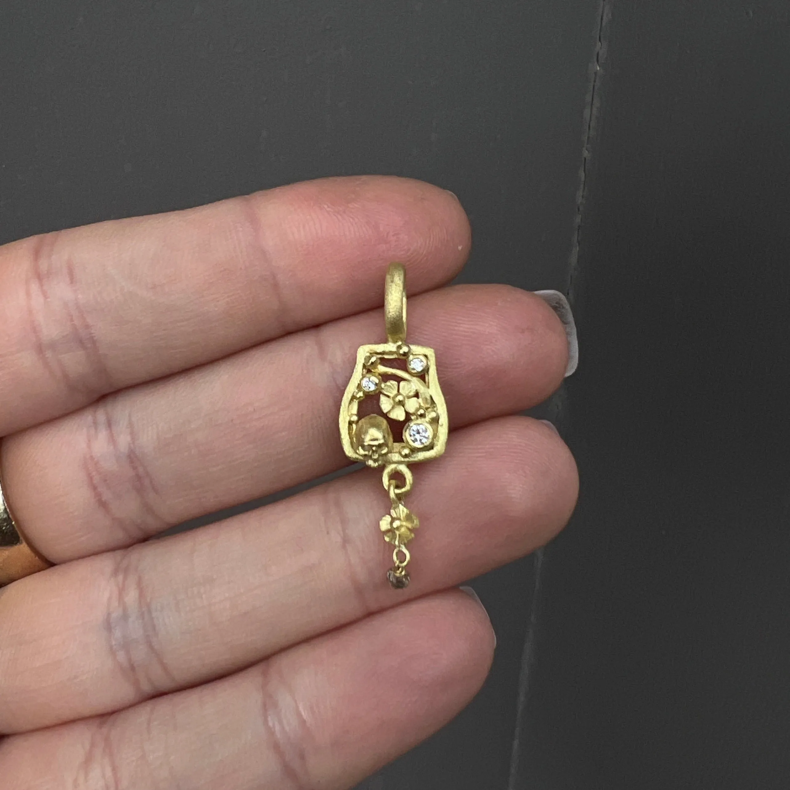 Skull & Flower Charm