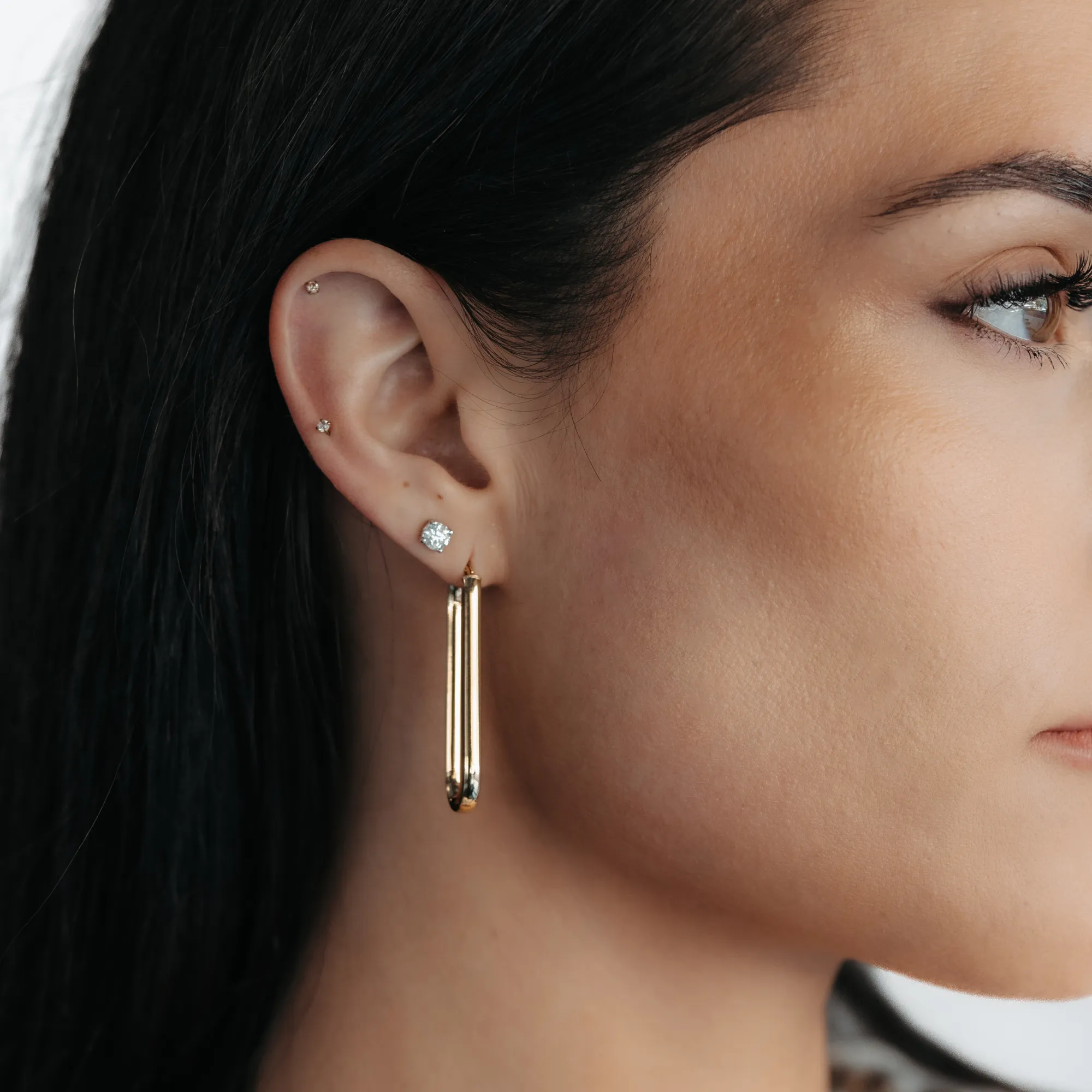 Squared Paperclip Hoop Earrings