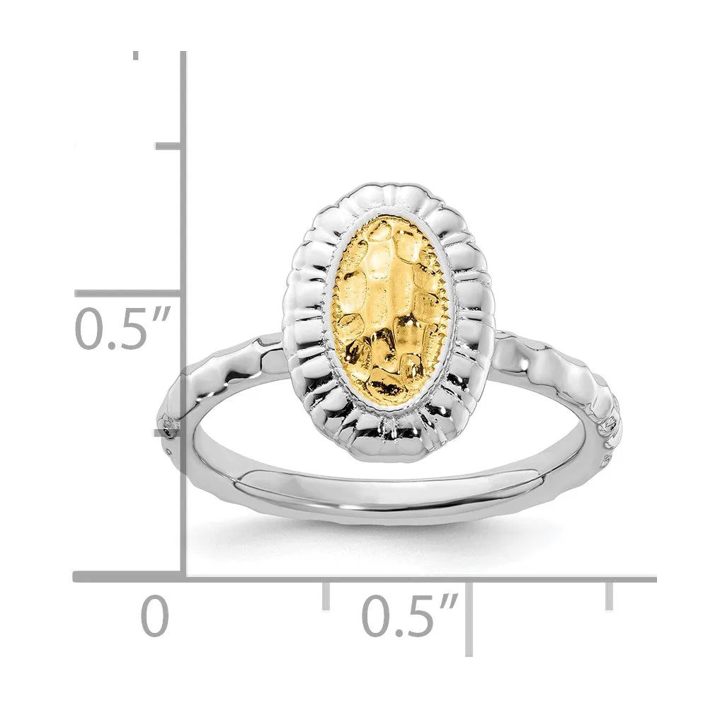 Stackable Expressions Gold-Plated Oval Ring in Sterling Silver