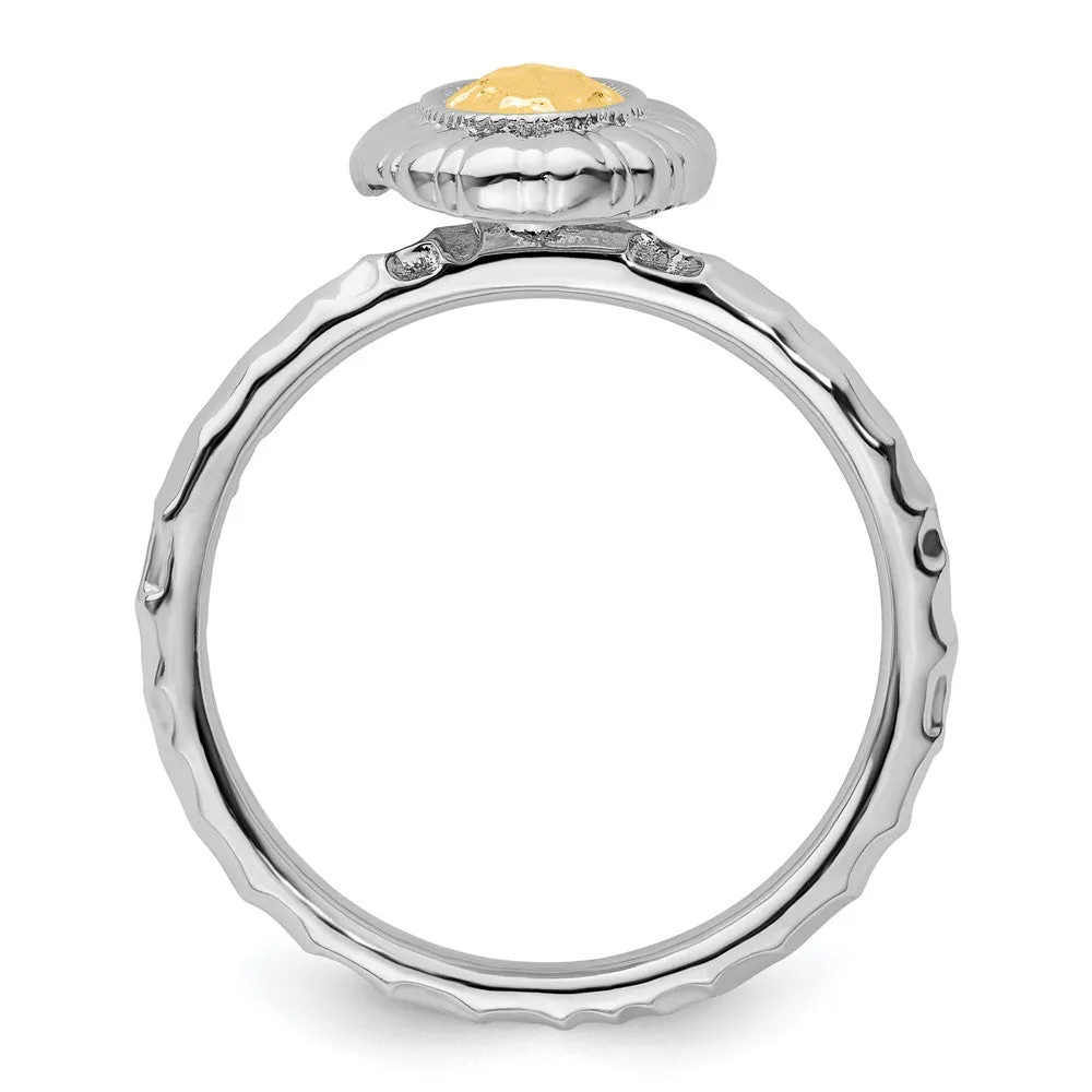 Stackable Expressions Gold-Plated Oval Ring in Sterling Silver