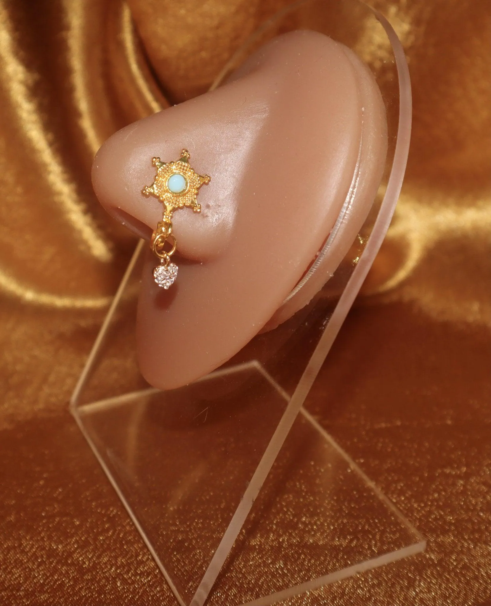 Star Dangle Heart Nose Cuff Jewelry