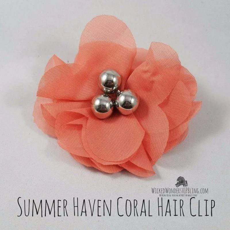 Summer Haven Coral Hair Clip