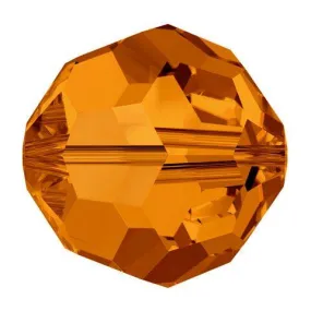 Swarovski 4mm Round - Tangerine  (10 Pack)