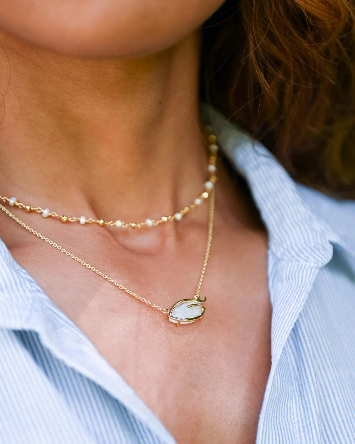 Take Flight Signature Necklace (Iridescent Druzy)