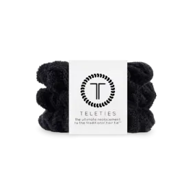 Teleties Terry Cloth Scrunchies - Large Band Pack of 3 - Jet Black