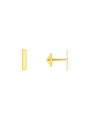 Tiny Bar Stud Earrings 14K