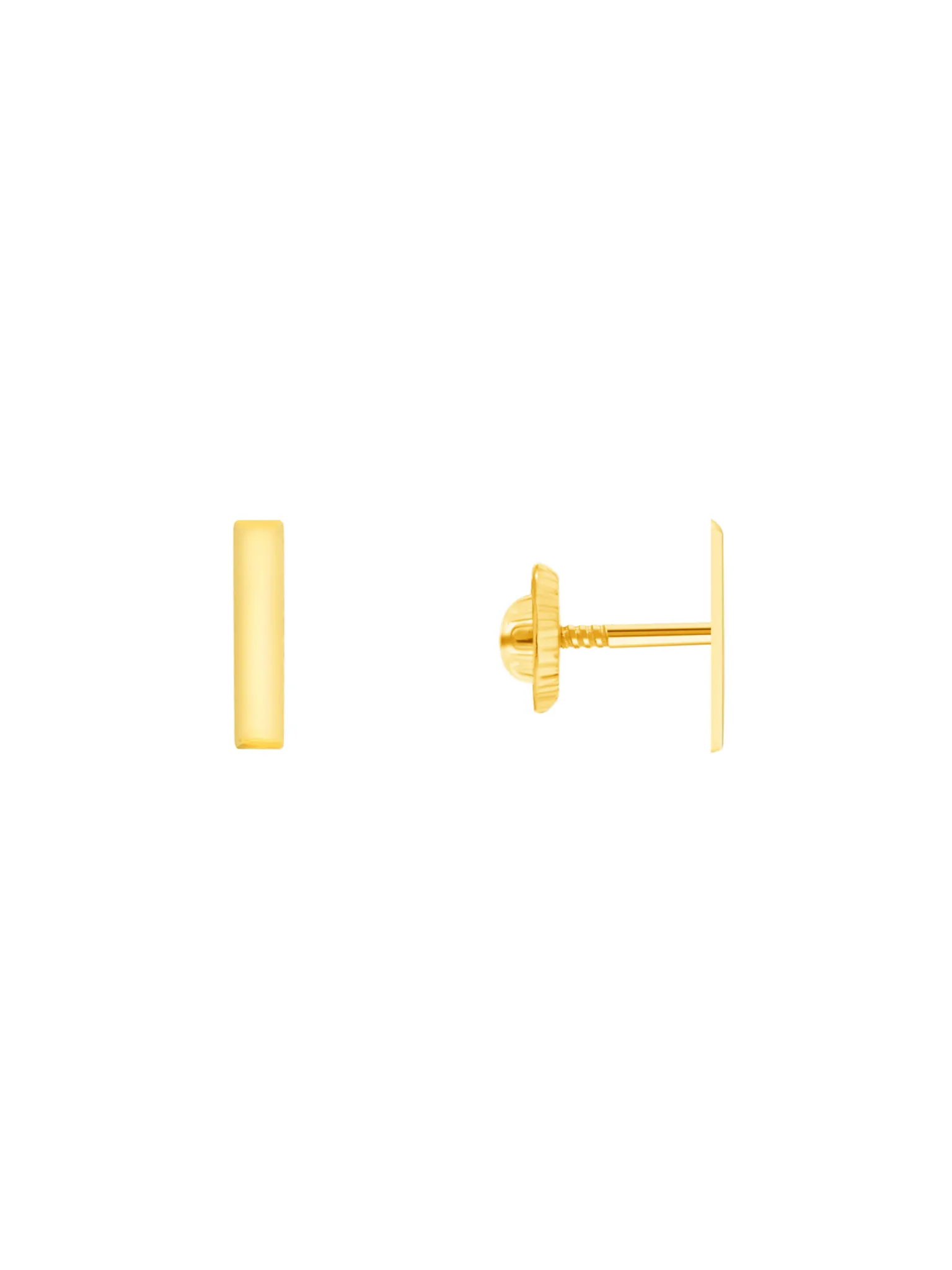 Tiny Bar Stud Earrings 14K