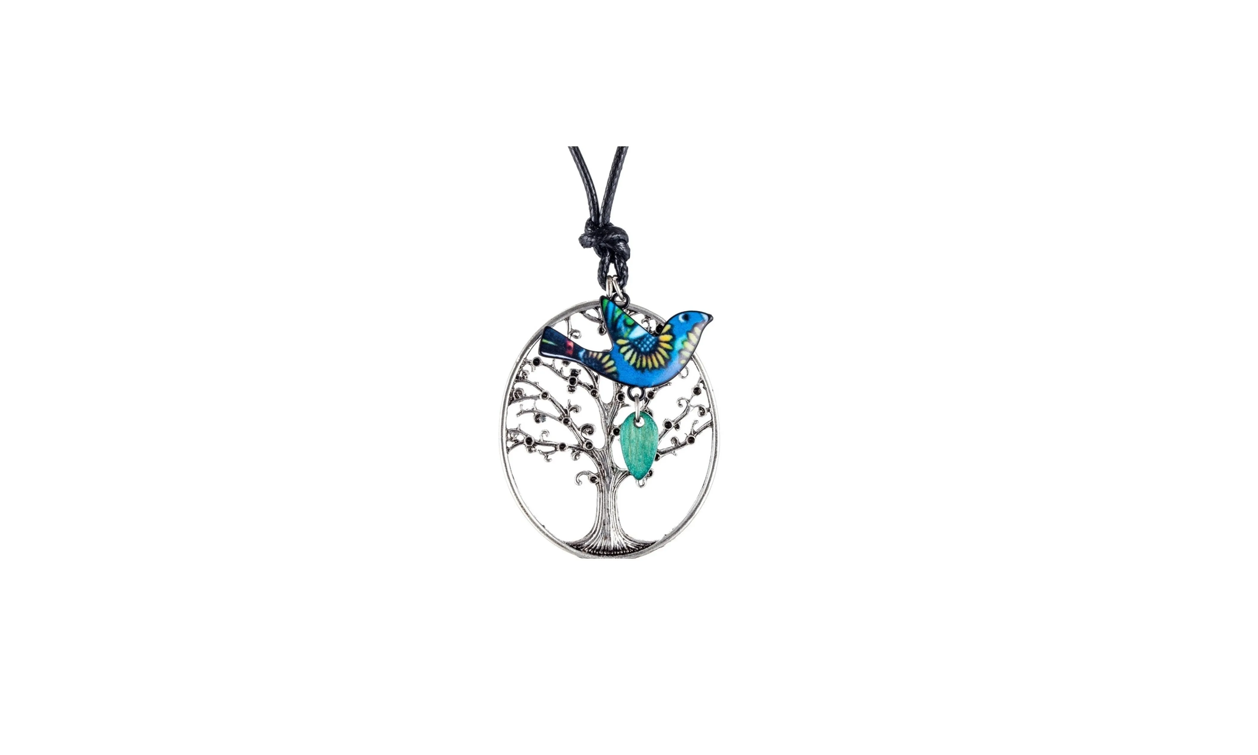 Tree and Bird Long Pendant Necklaces For Women