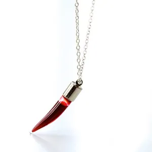 Vampire Fang Vial Necklace & Earrings