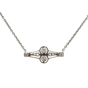 Victorian Sterling Diamond Pendant Necklace