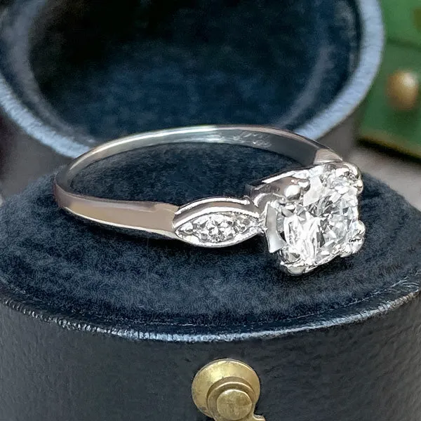 Vintage Engagement Ring, RBC 0.75ct.