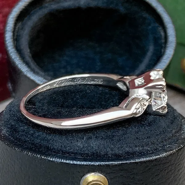 Vintage Engagement Ring, RBC 0.75ct.